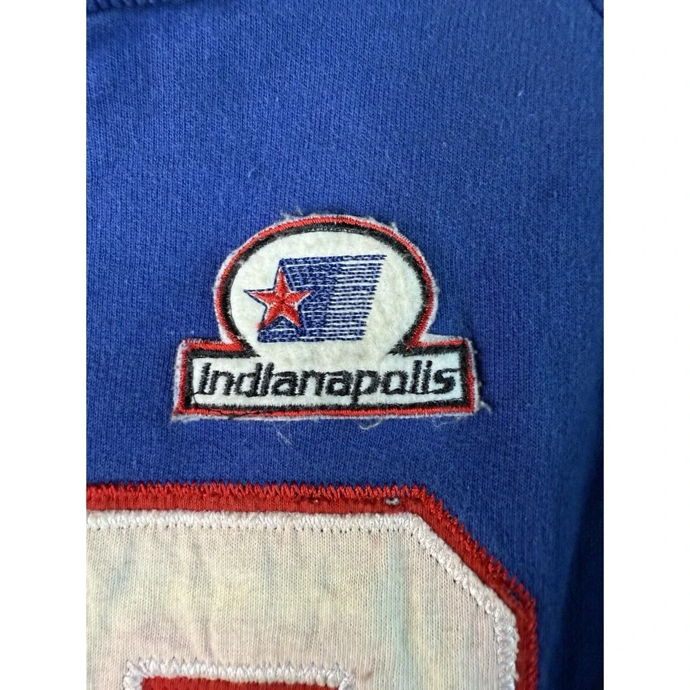 Vtg 100% Cotton Wishbone Racing Jacket Velvet Letter Stitched XL Red White Blue‎